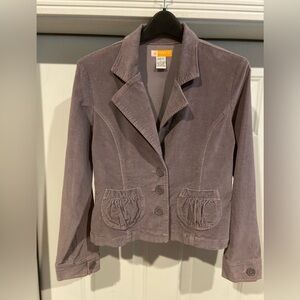 Tulle~Lavender Tone~Stretch Corduroy~Cropped~Jacket~Notched Lapel Collar~Size L